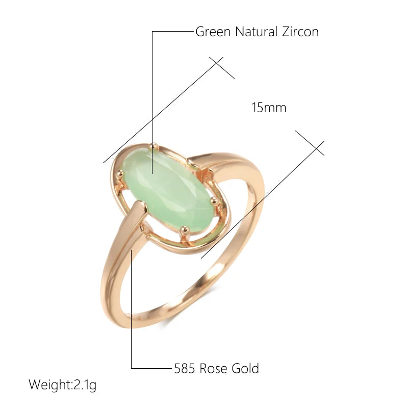 Emerald Natural Zircon Rings For Women