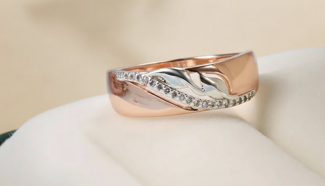 Rose Gold & Silver Dual-Colour Luxury Rings