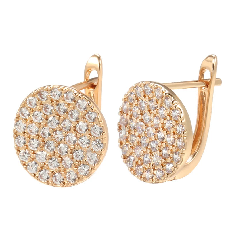 Full Paved Shiny Natural Zircon Drop Earrings