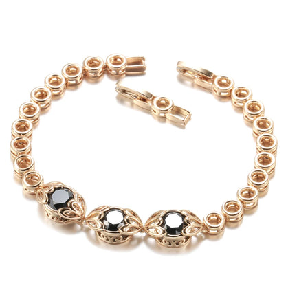 Black Natural Zircon Rose Gold Zircon Bracelet