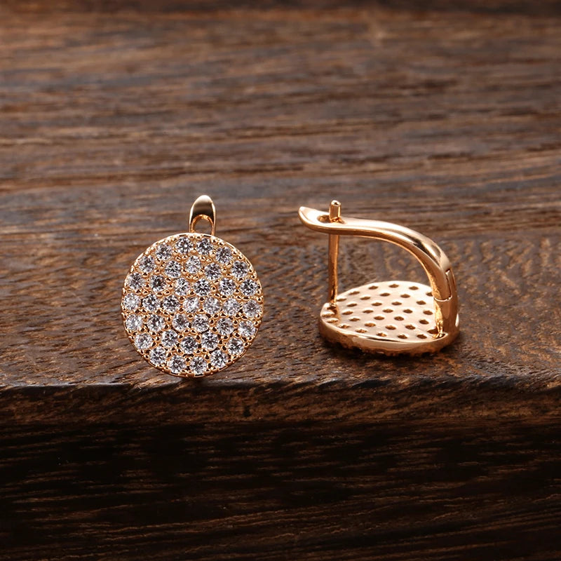 Full Paved Shiny Natural Zircon Drop Earrings