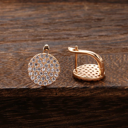 Full Paved Shiny Natural Zircon Drop Earrings