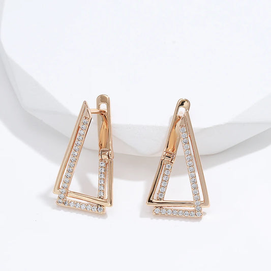 Triangle Geometry Rose Gold Earring