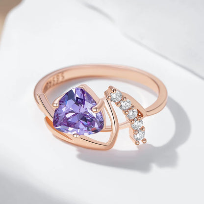 The Purple Natural Zircon & Rose Gold Ring