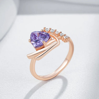 The Purple Natural Zircon & Rose Gold Ring