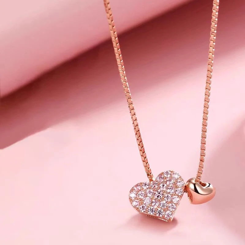 The Double Heart Sterling Silver Necklace