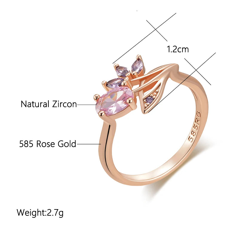 Multicolour Zircon Floral Pendant Ring