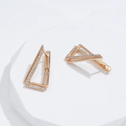 Triangle Geometry Rose Gold Earring