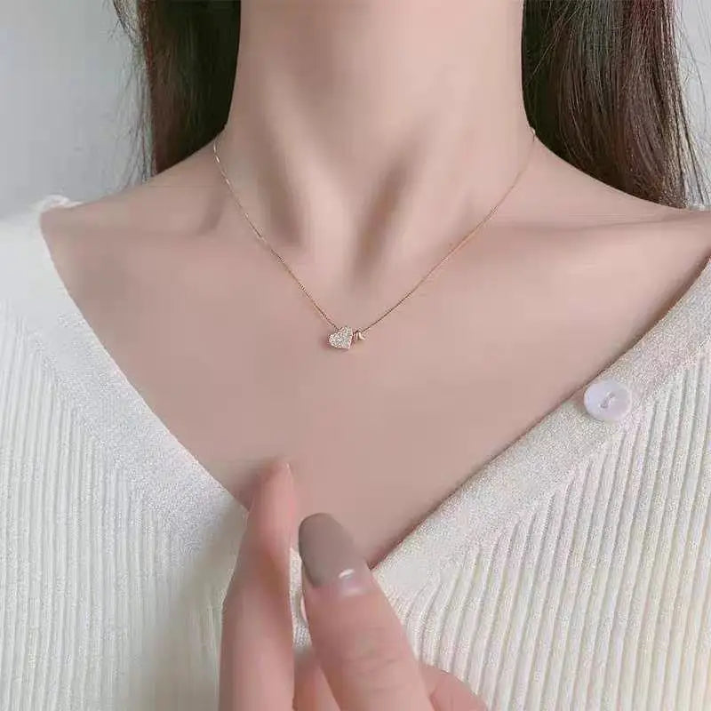 The Double Heart Sterling Silver Necklace