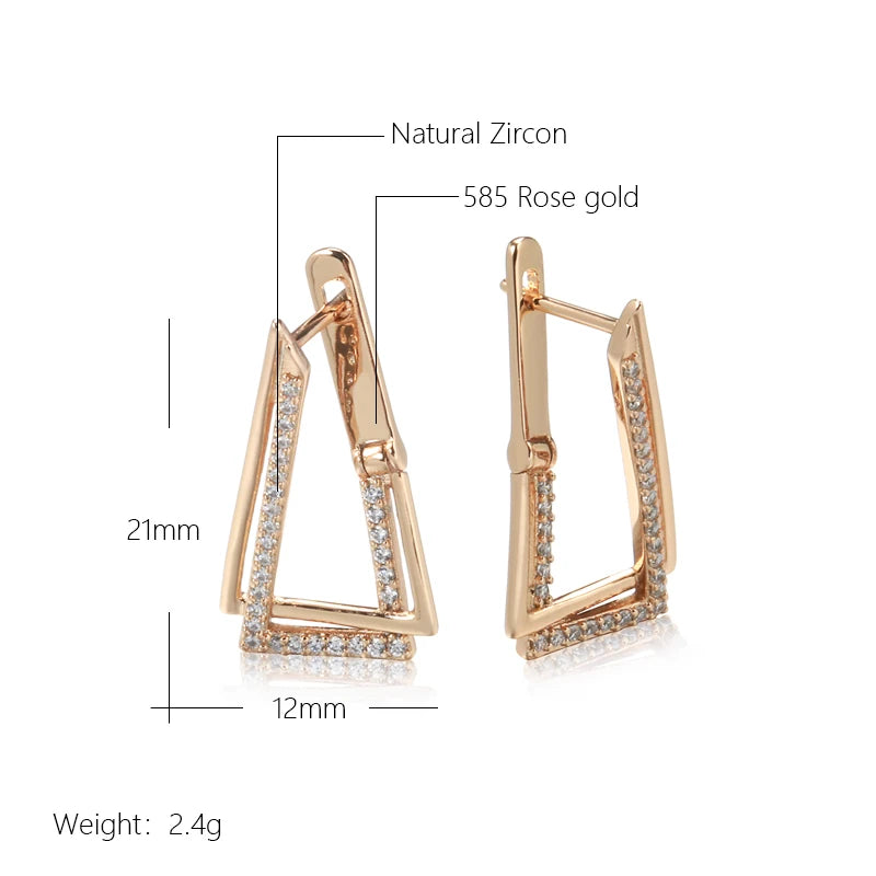Triangle Geometry Rose Gold Earring