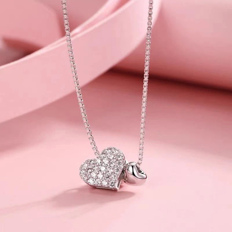 The Double Heart Sterling Silver Necklace