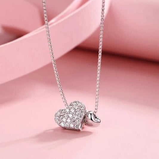 The Double Heart Sterling Silver Necklace