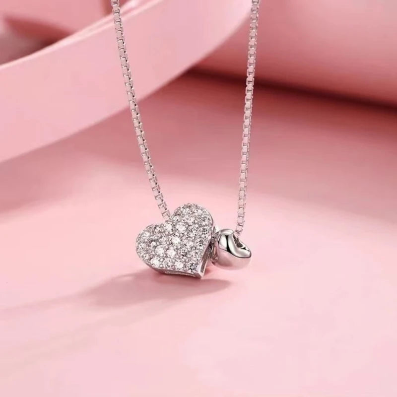 The Double Heart Sterling Silver Necklace