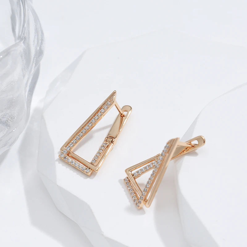 Triangle Geometry Rose Gold Earring